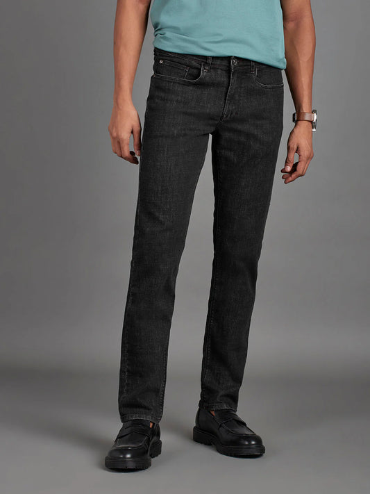 Men carbon black regular Fit Jeans