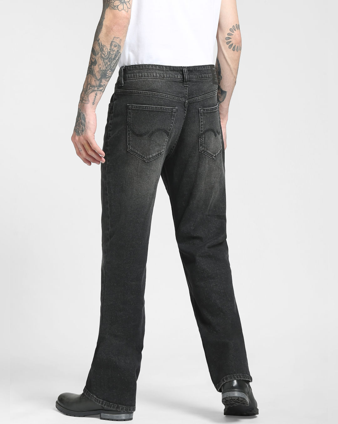 Men Ash grey straight regular Fit Jeans