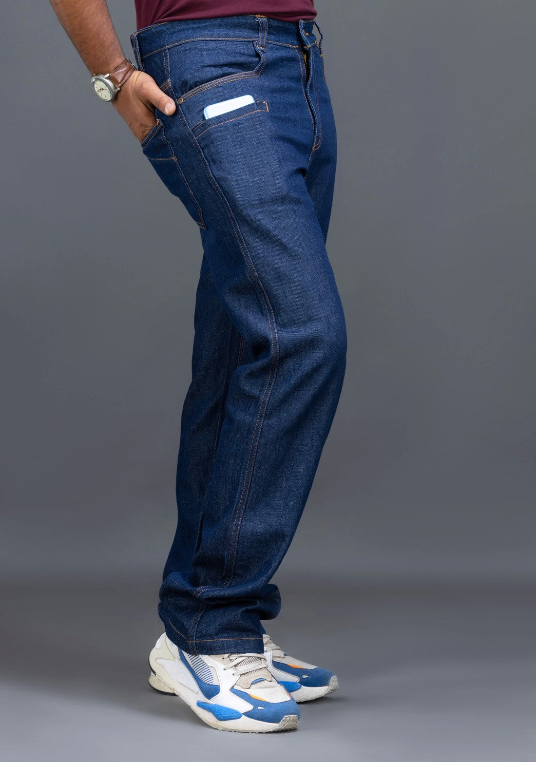 Men dark blue regular Fit Jeans