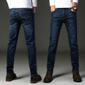 Men dark blue premium straight fit Jeans