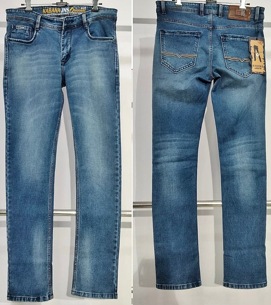 Men super blue semi-straight Fit Jeans (28-32 size)