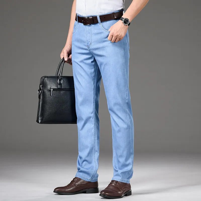 Men sky blue straight Fit Jeans  (32 size)