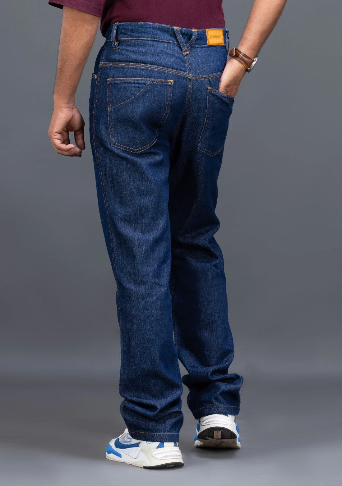 Men dark blue regular Fit Jeans