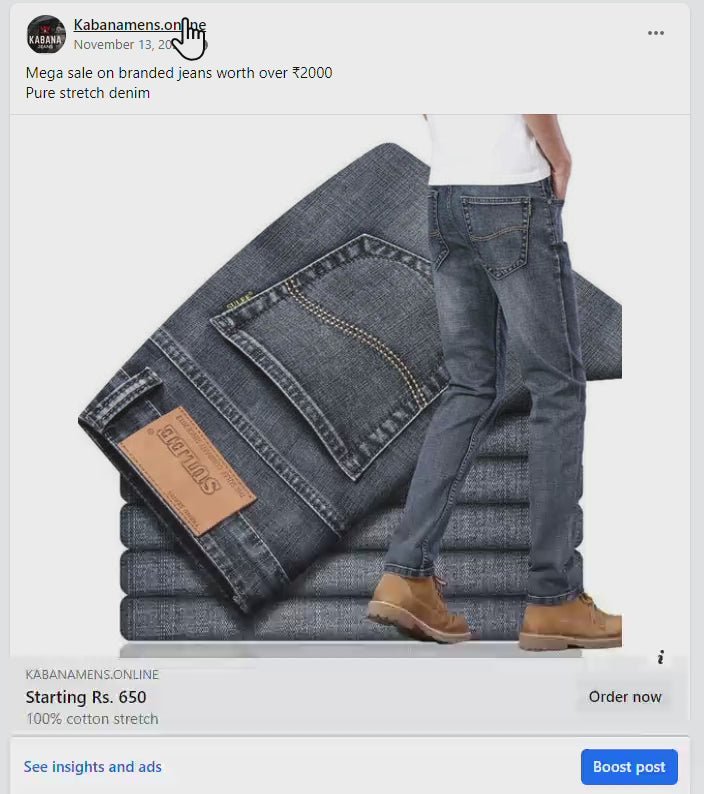 Kabana Charcoal Grey Regular Fit Jeans